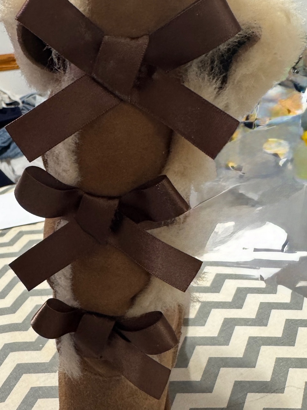 UGG Chestnut Suede Ribbon-Back Winter Boots